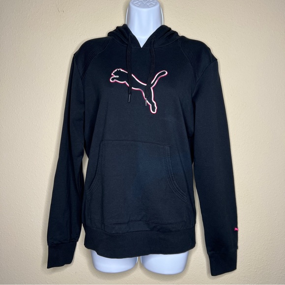 Puma Tops - PUMA Black Hoodie Sweatshirt with Pink Accents - 817700 - Sz M